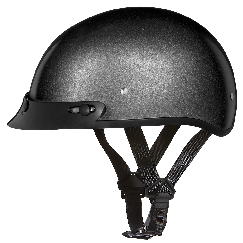 Motorcycle Beanie Style Half Helmet | Gun Metal Grey Metallic