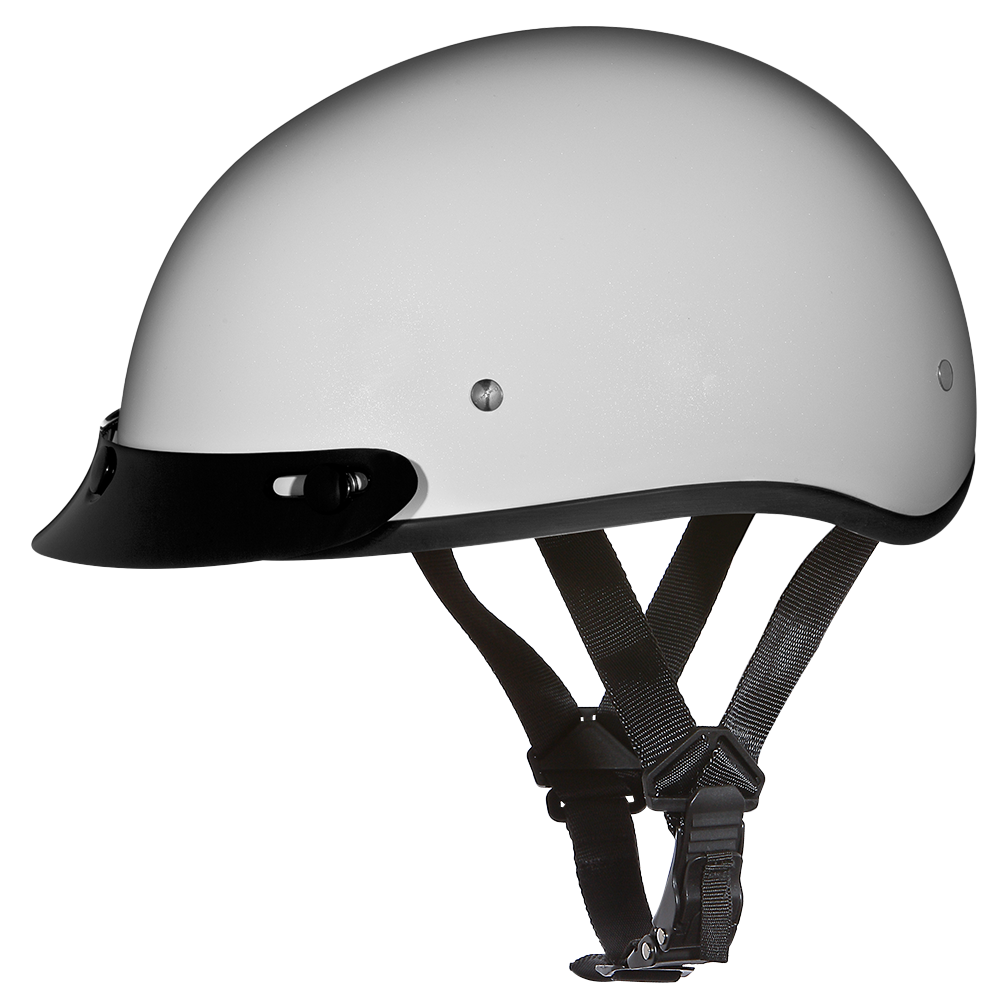 Motorcycle Beanie Style Half Helmet | Pearl White