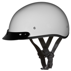 Motorcycle Beanie Style Half Helmet | Pearl White
