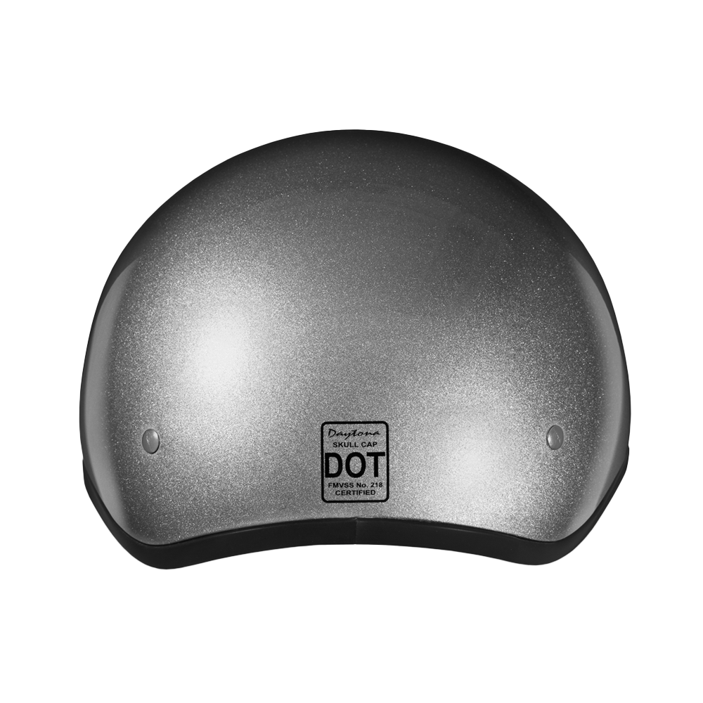 Motorcycle Beanie Style Half Helmet | Silver Metallic