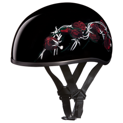 Motorcycle Graphic Half Face Helmet | Barbed Roses