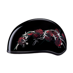 Motorcycle Graphic Half Face Helmet | Barbed Roses