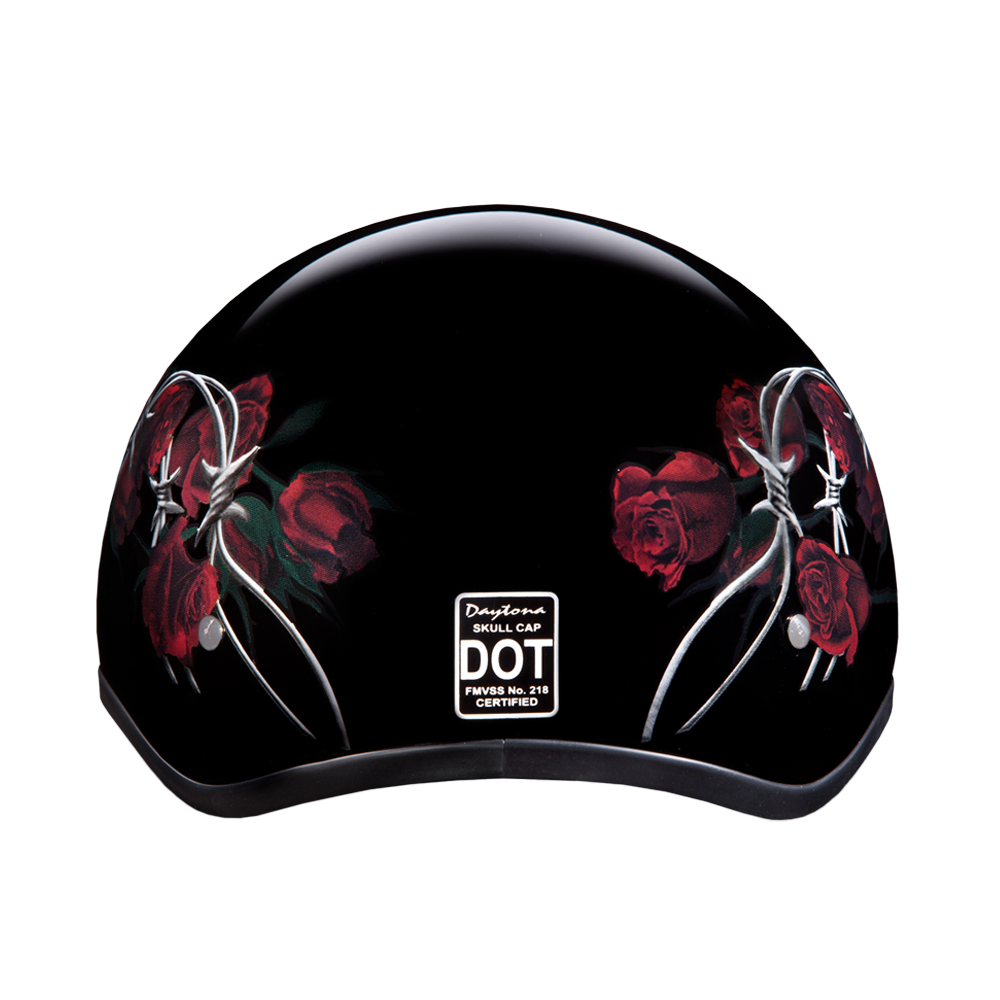 Motorcycle Graphic Half Face Helmet | Barbed Roses