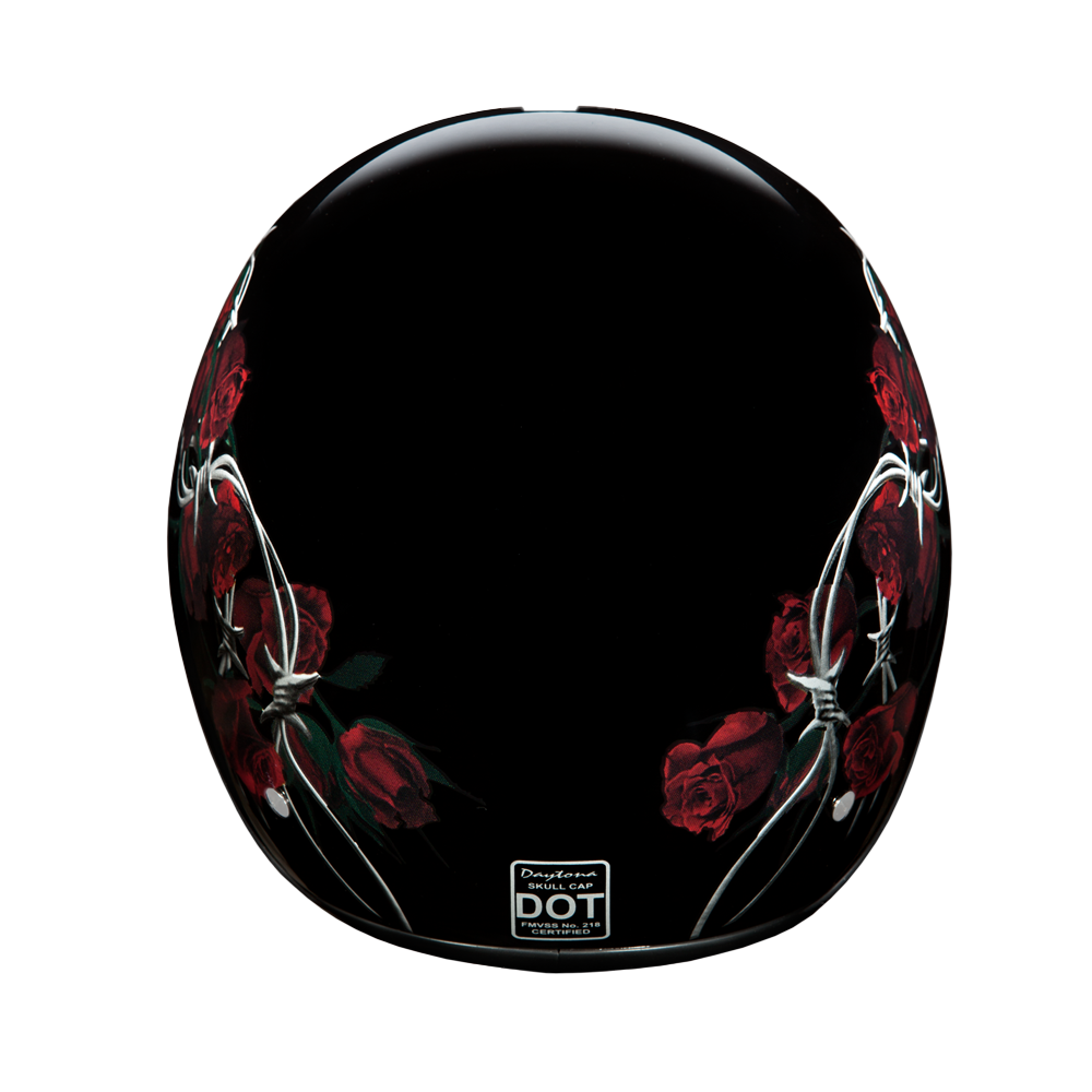 Motorcycle Graphic Half Face Helmet | Barbed Roses