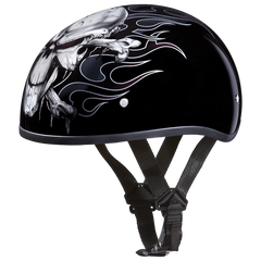 Motorcycle Graphic Half Face Helmet | Cross Bones