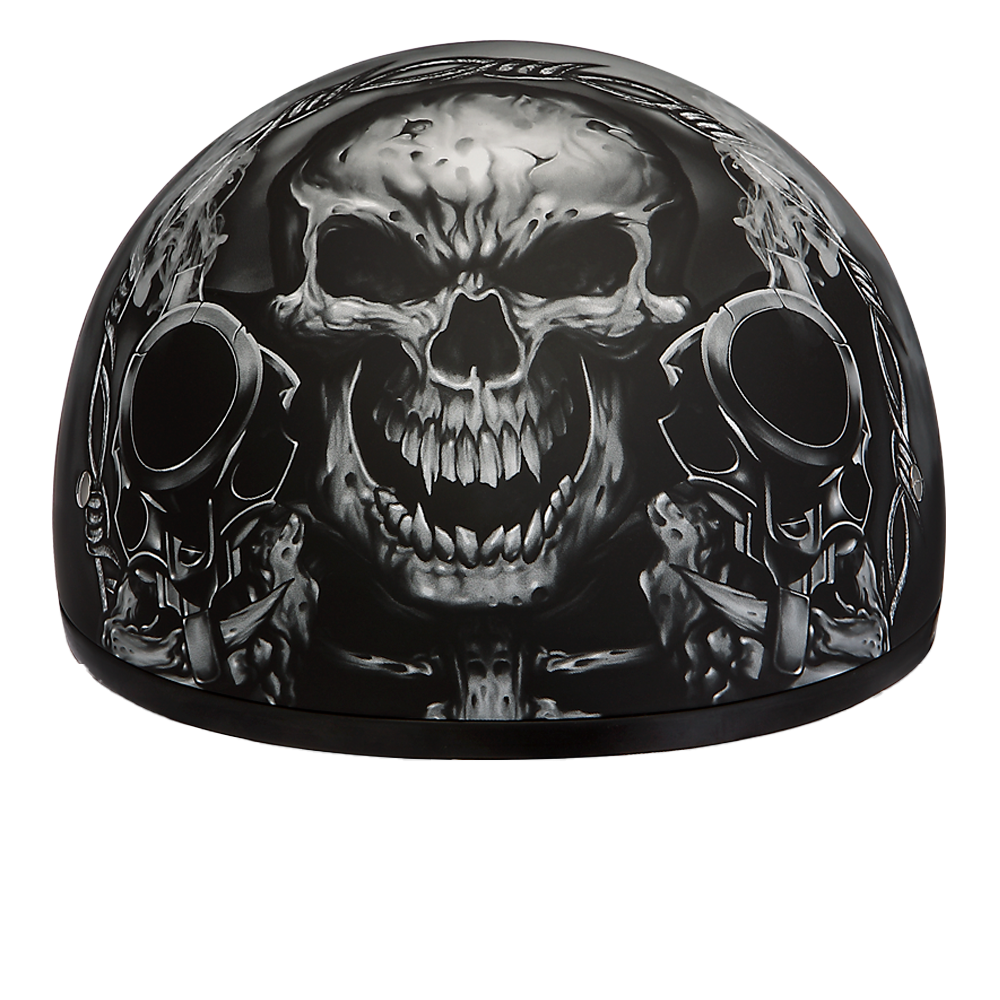 Motorcycle Graphic Half Face Helmet | Guns