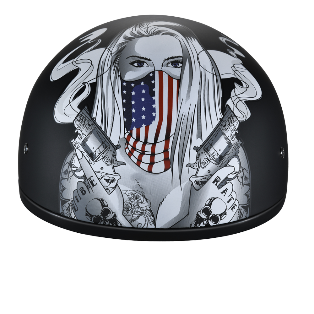 Motorcycle Graphic Half Face Helmet | Make 'Em Pay