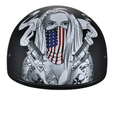 Motorcycle Graphic Half Face Helmet | Make 'Em Pay