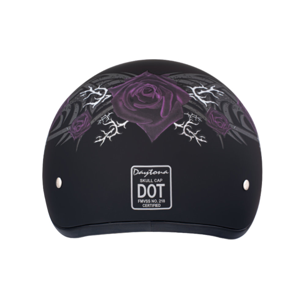 Motorcycle Graphic Half Face Helmet | Purple Rose