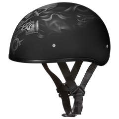 Motorcycle Graphic Half Face Helmet | Pistons Skull