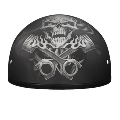 Motorcycle Graphic Half Face Helmet | Pistons Skull