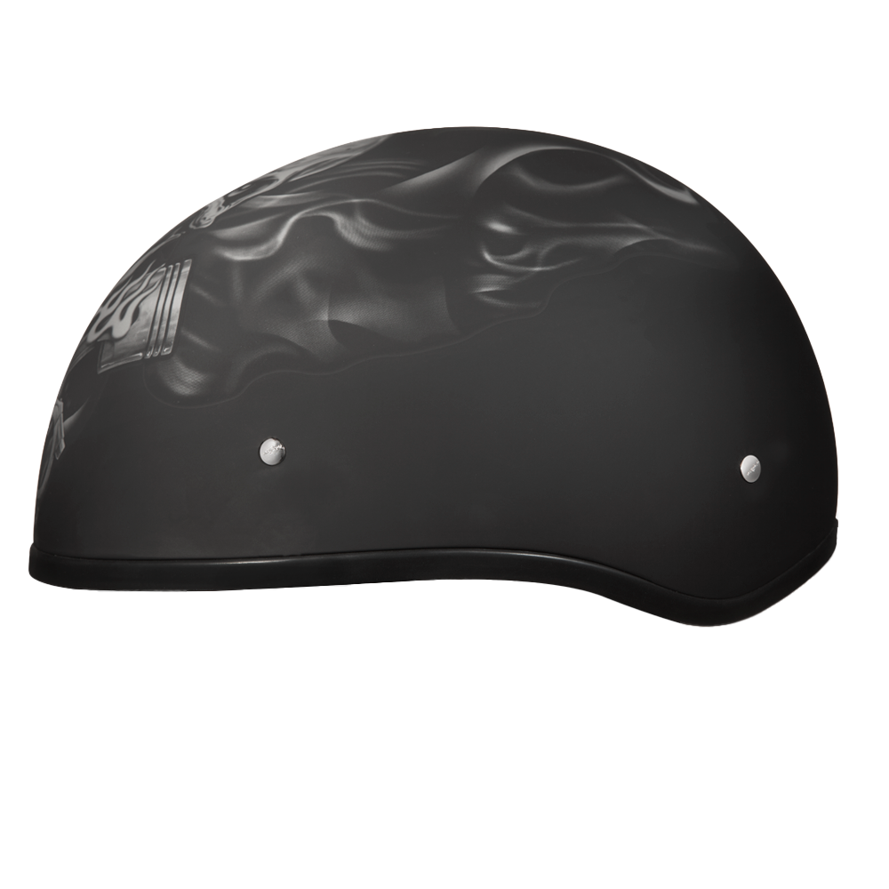 Motorcycle Graphic Half Face Helmet | Pistons Skull