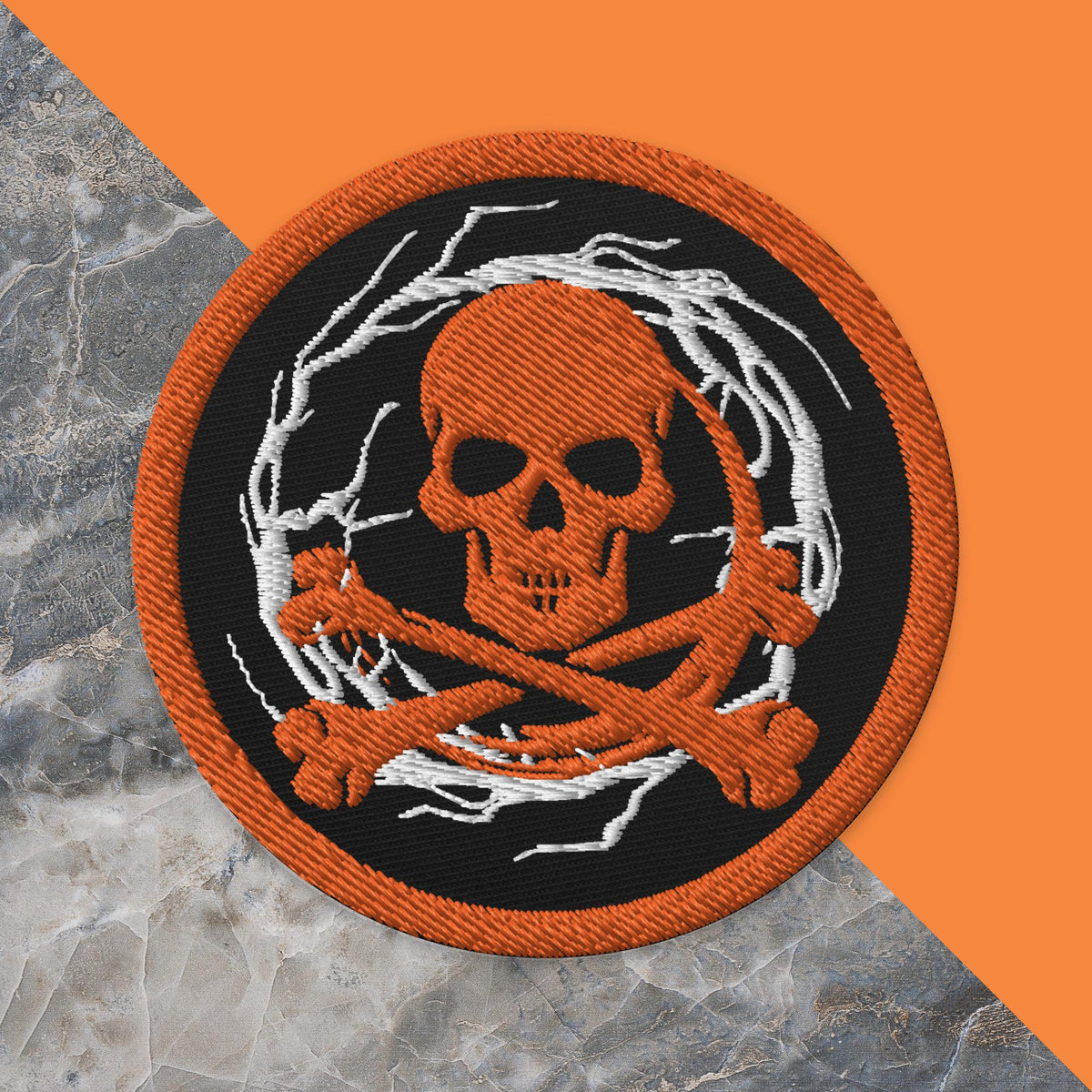 Skull & Crossbones Embroidered Patch (3x3)