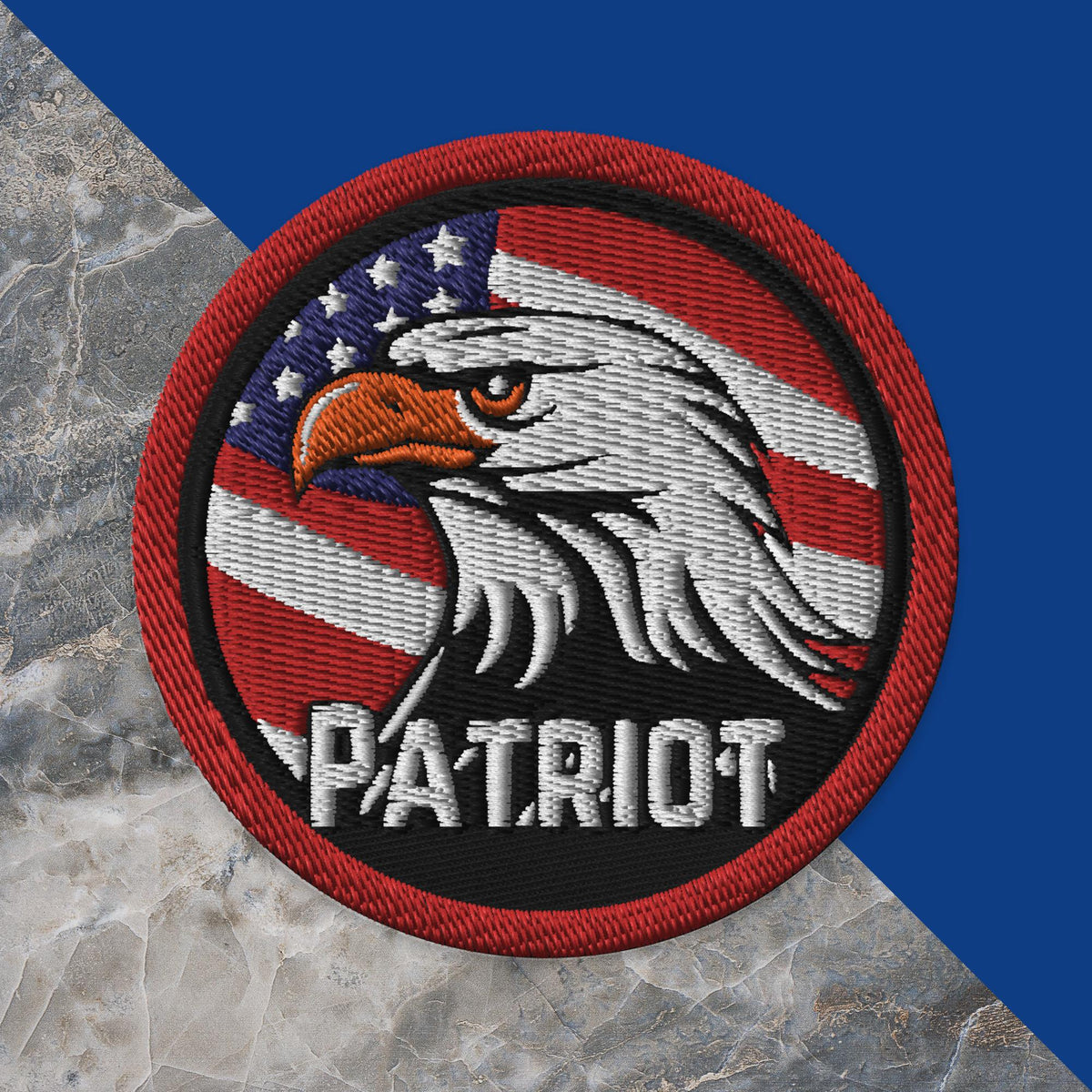 Patriotic American Eagle & Flag Embroidered Patch (3x3)