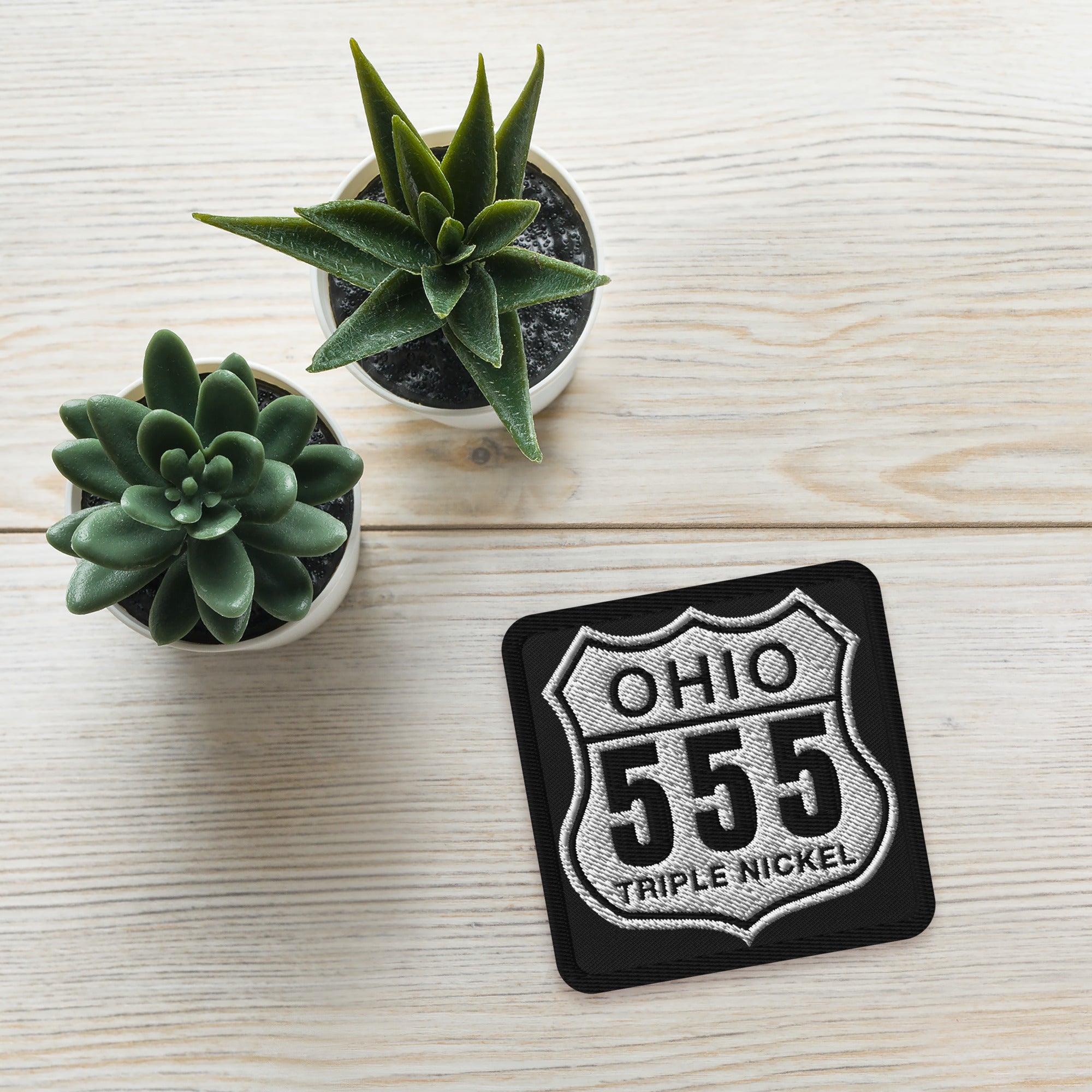 Ohio 555 Triple Nickel Embroidered Motorcycle Patch