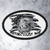 Motorcyclist Map Embroidered Oval Patch