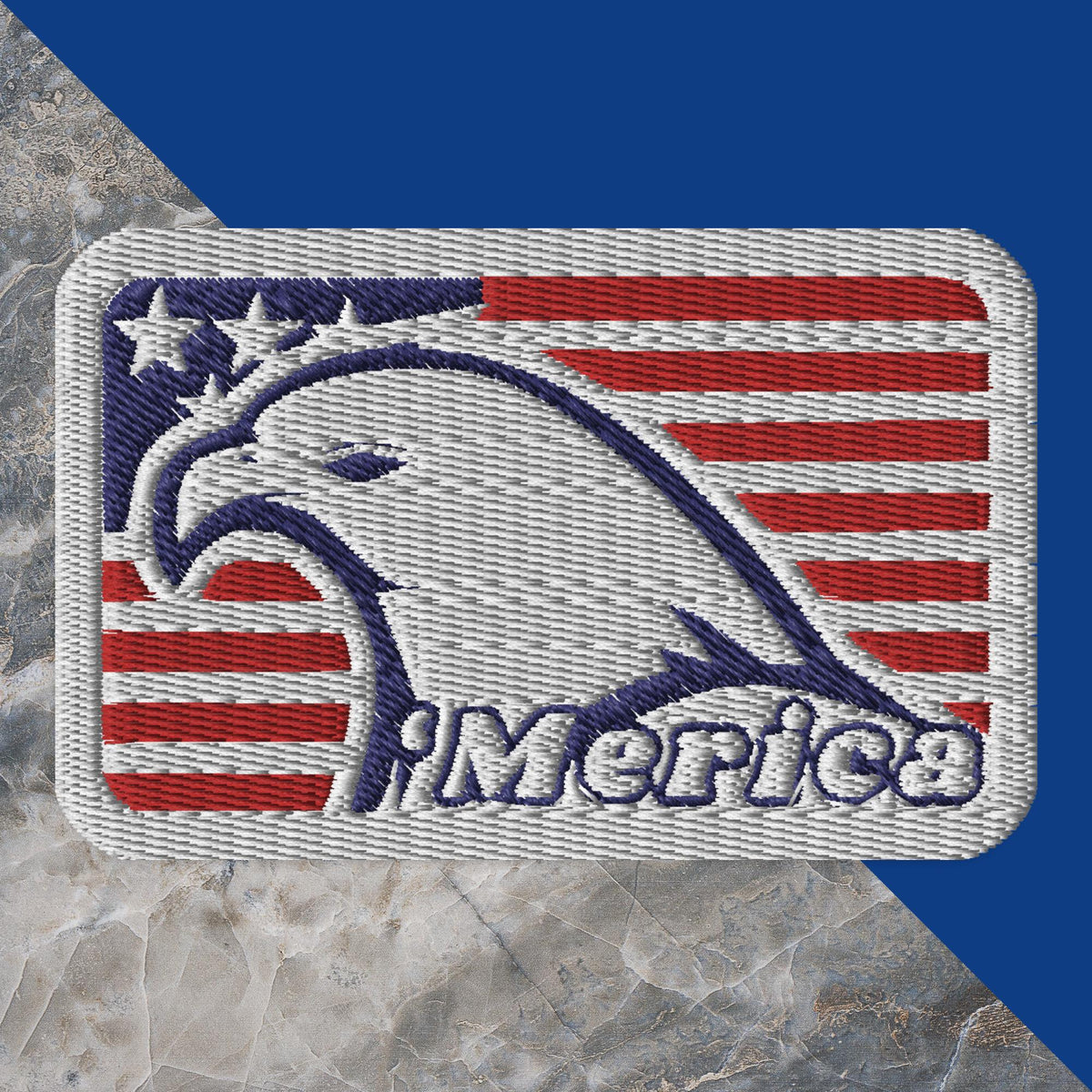 Patriotic American Eagle & Flag Embroidered Patch (3.5 x 2.25)