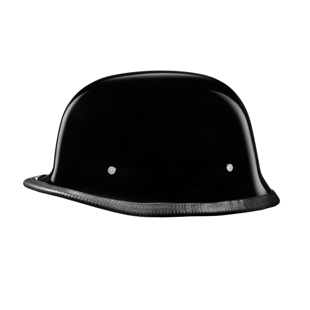 Motorcycle German Style Half Helmet | Hi-Gloss Black