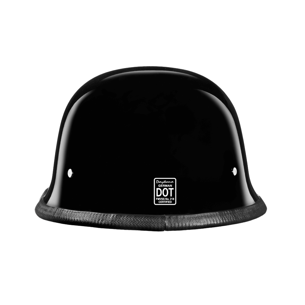 Motorcycle German Style Half Helmet | Hi-Gloss Black