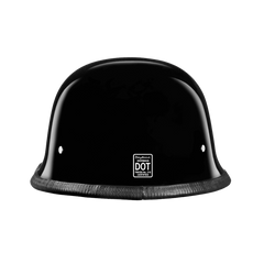 Motorcycle German Style Half Helmet | Hi-Gloss Black