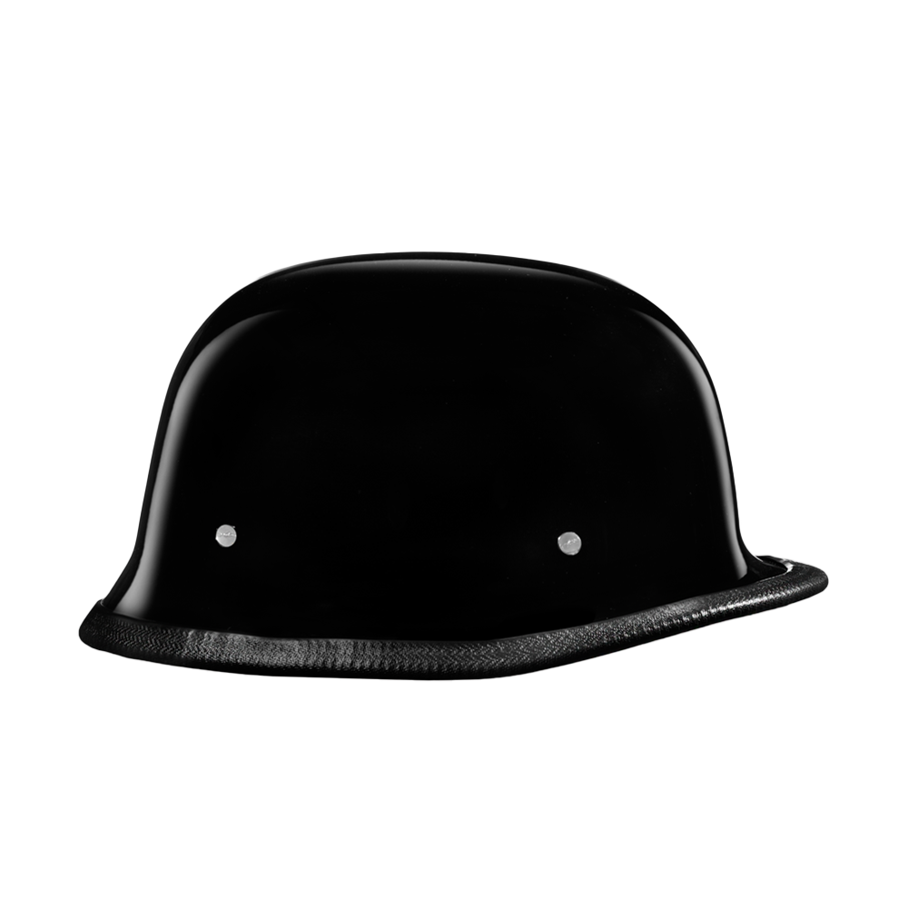 Motorcycle German Style Half Helmet | Hi-Gloss Black