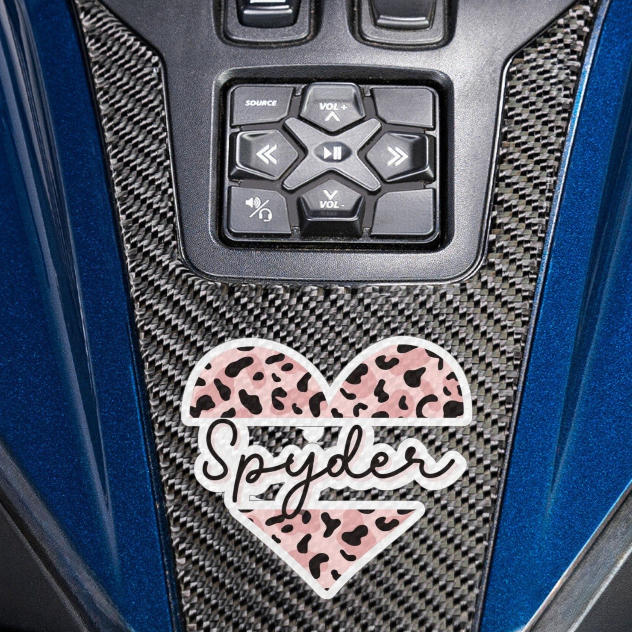 Can-Am Spyder Love Animal Print Heart Motorcycle Helmet Decal