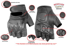 ForceGuard Men's Leather Fingerless Gloves