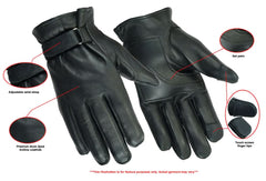 Men’s Water-Resistant Leather Biker Gloves