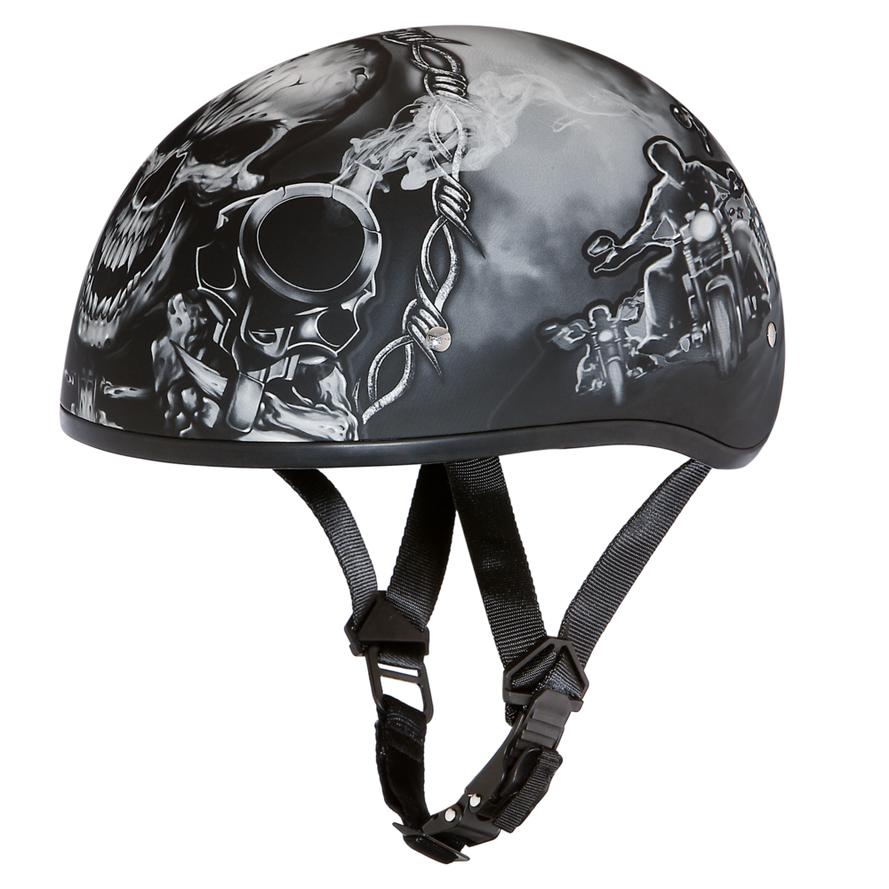 Motorcycle Graphic Half Face Helmet | Guns