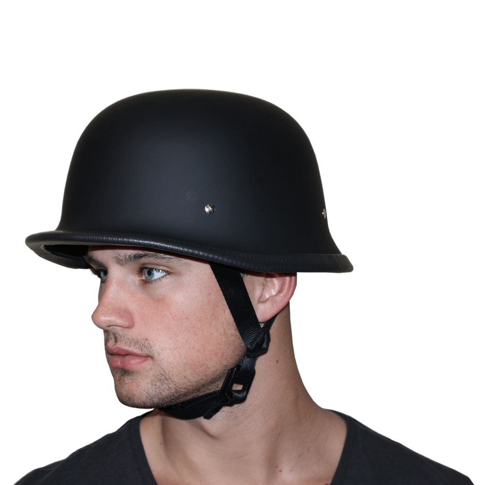 Motorcycle German Style Half Helmet | Dull Black