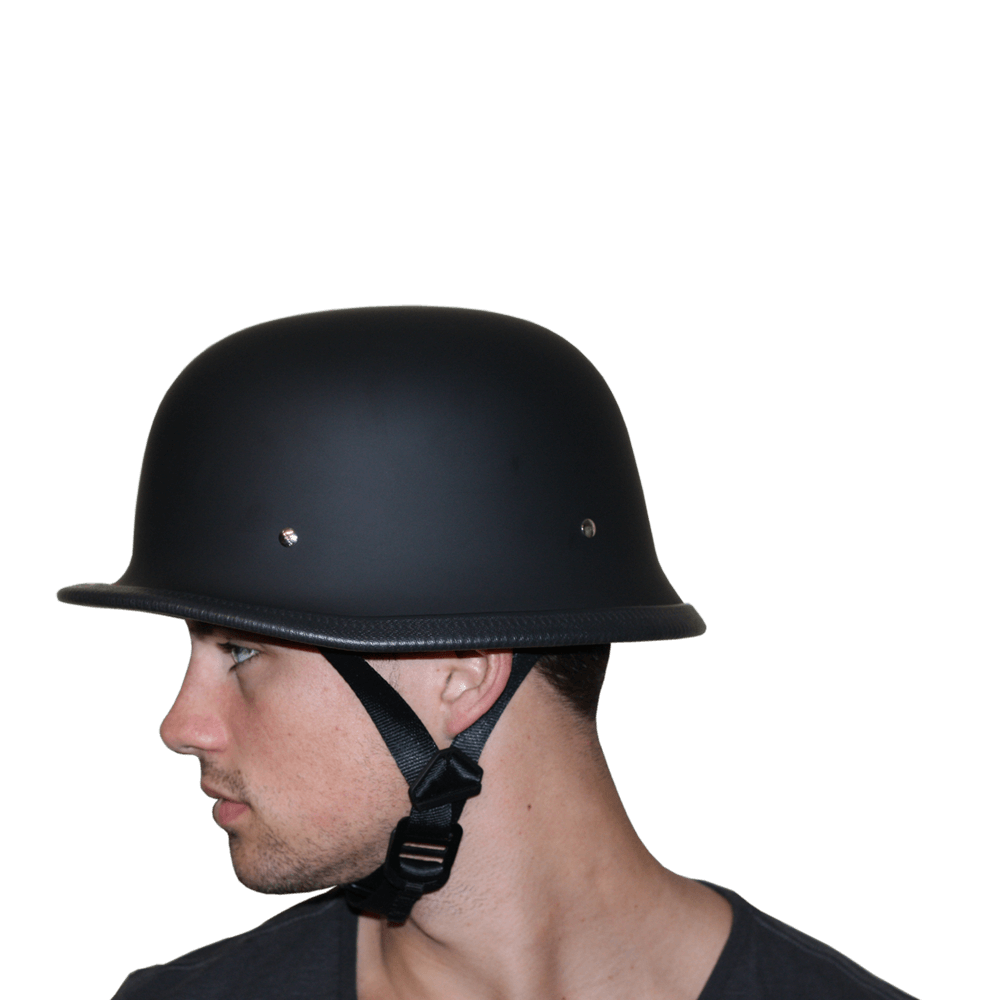 Motorcycle German Style Half Helmet | Hi-Gloss Black