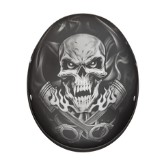Motorcycle Graphic Half Face Helmet | Pistons Skull