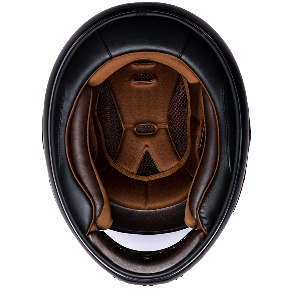 Daytona Retro Full Face Motorcycle Helmet | Dull Black with Dull Black Accents