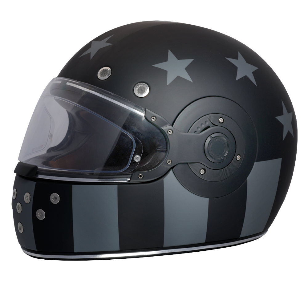 Daytona Retro Full Face Motorcycle Helmet - Captain America Stealth Edition
