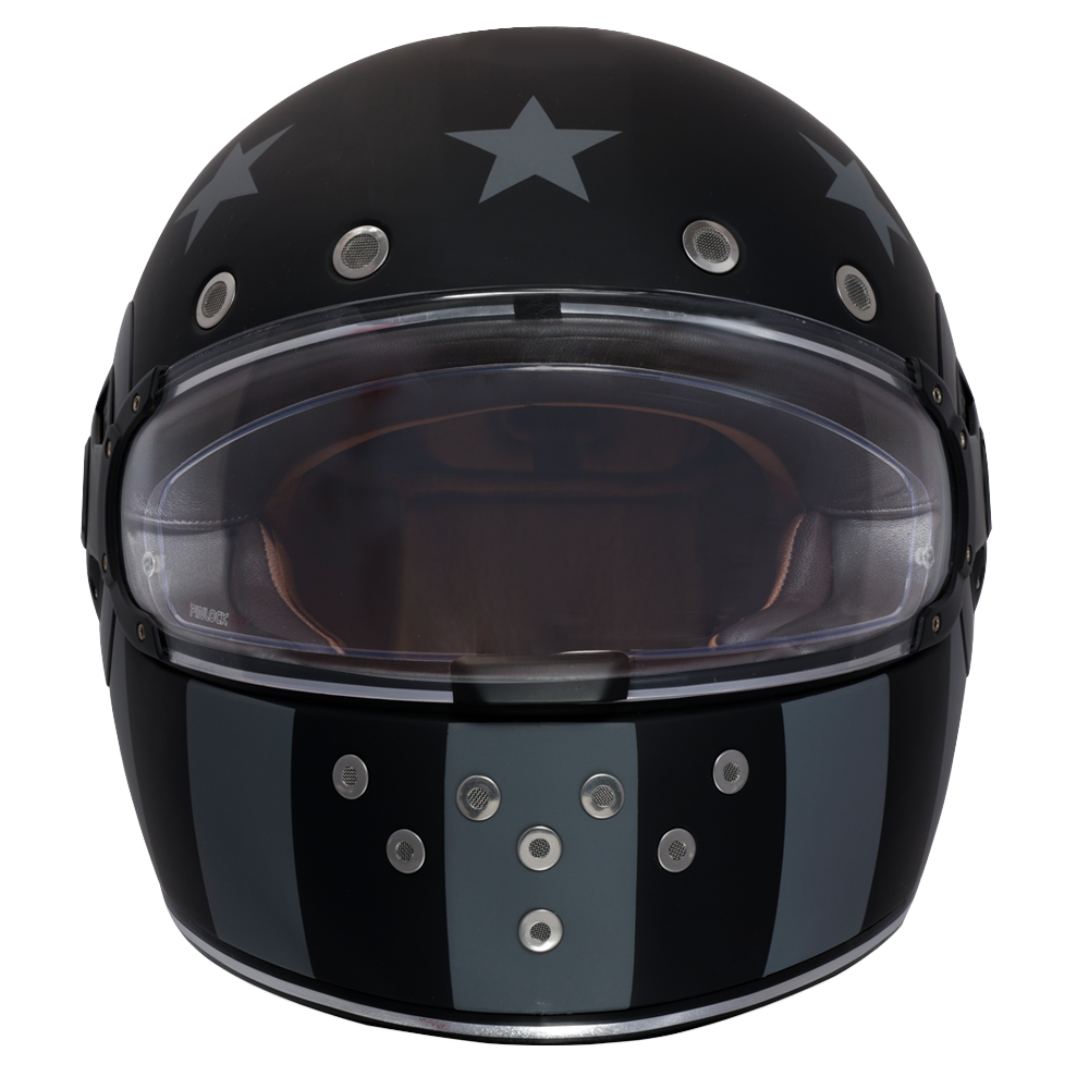 Daytona Retro Full Face Motorcycle Helmet - Captain America Stealth Edition
