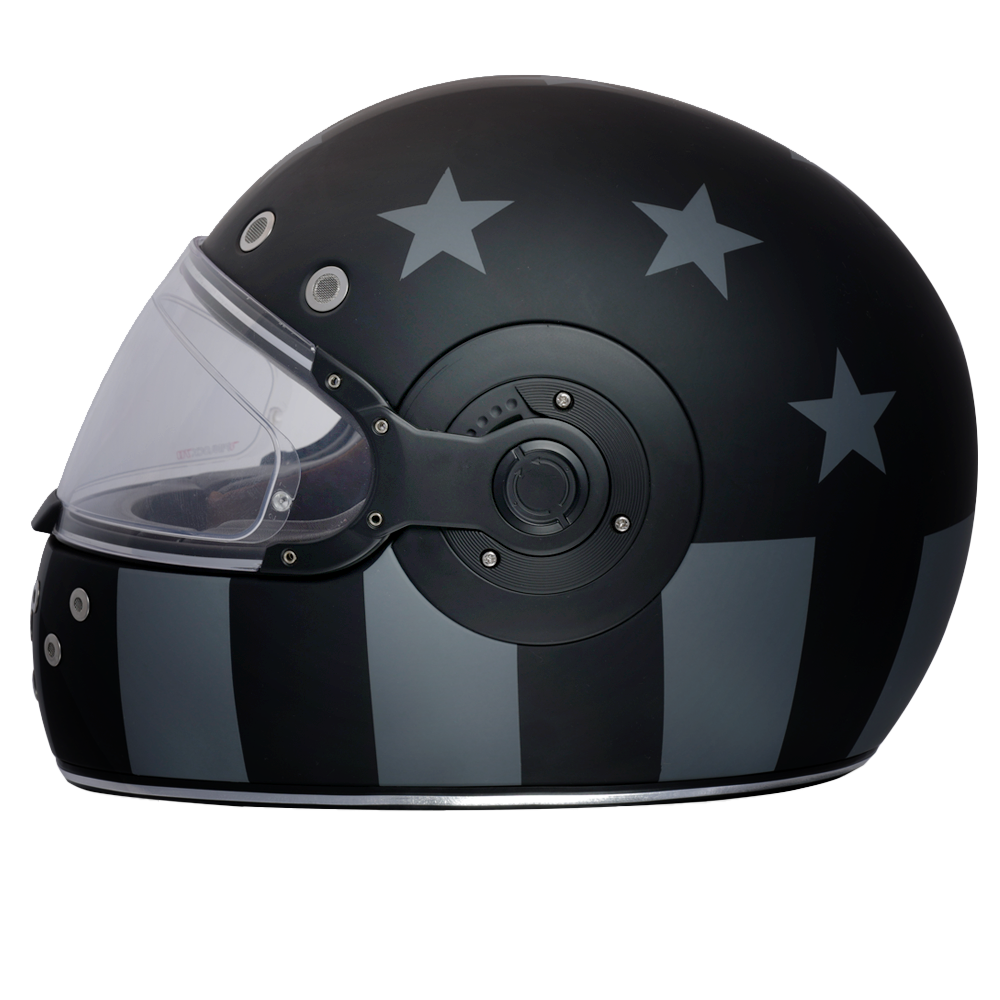 Daytona Retro Full Face Motorcycle Helmet - Captain America Stealth Edition