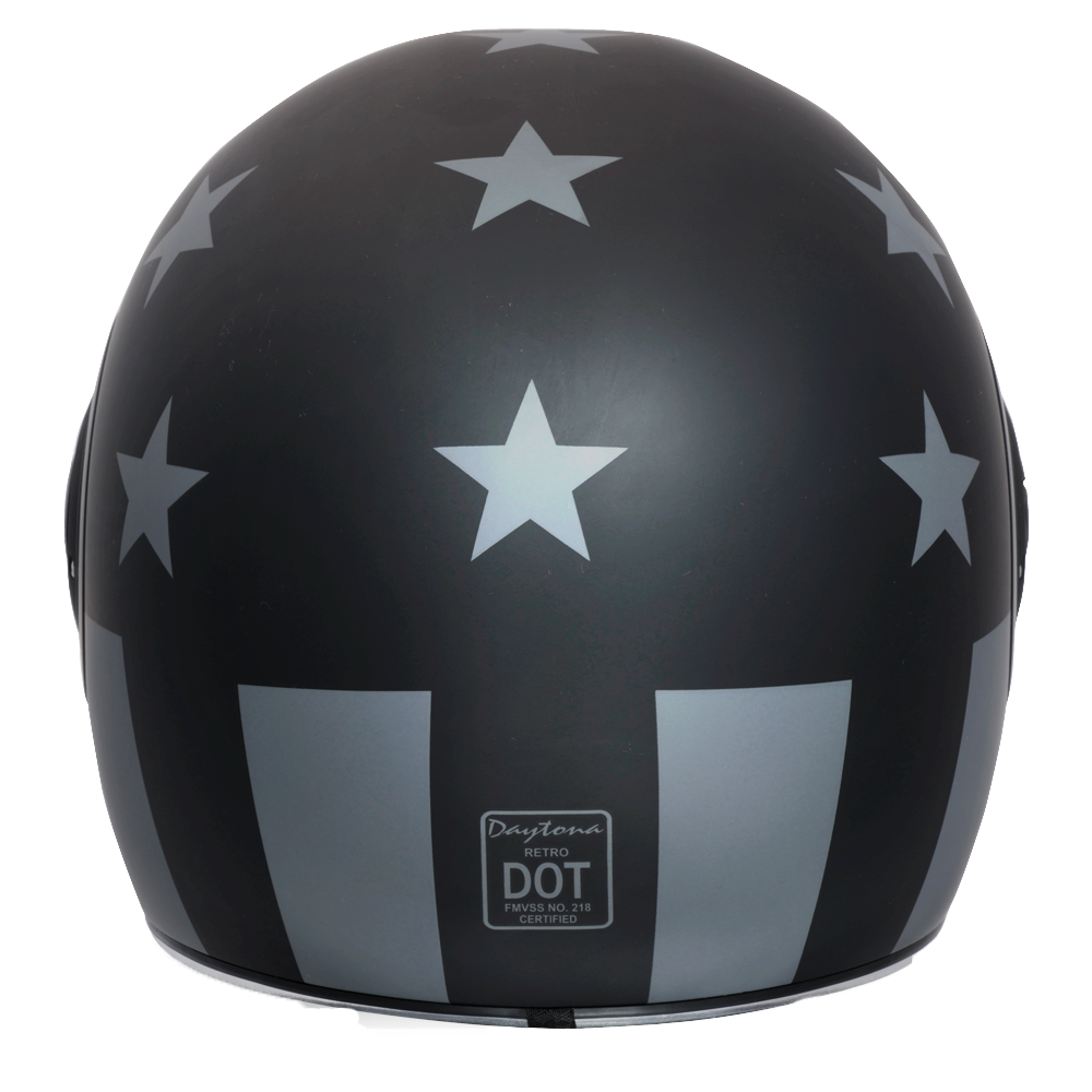 Daytona Retro Full Face Motorcycle Helmet - Captain America Stealth Edition