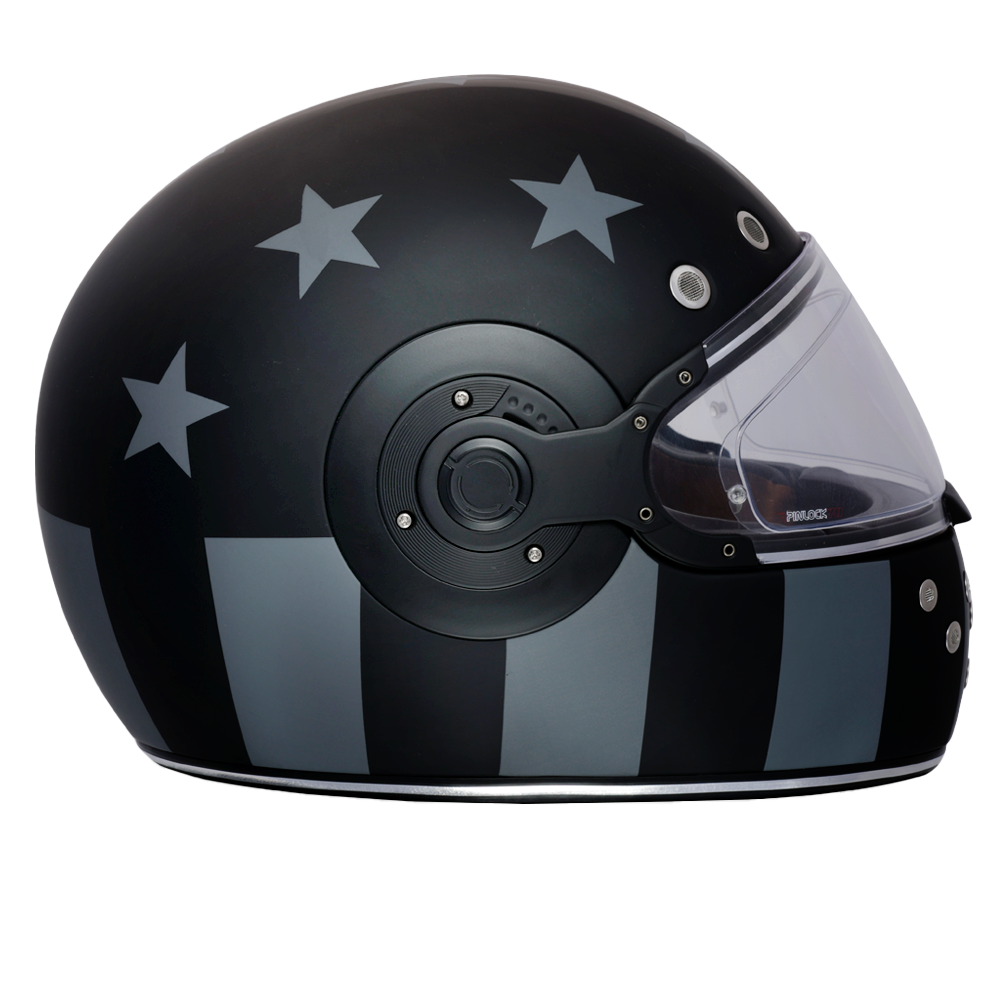 Daytona Retro Full Face Motorcycle Helmet - Captain America Stealth Edition