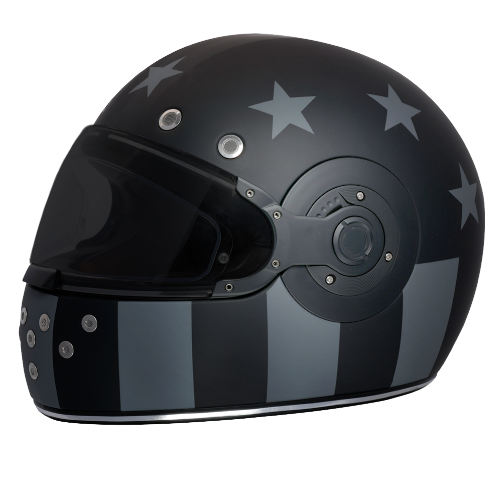 Daytona Retro Full Face Motorcycle Helmet - Captain America Stealth Edition