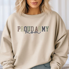 Proud Army Mom Crew Neck Sweatshirt