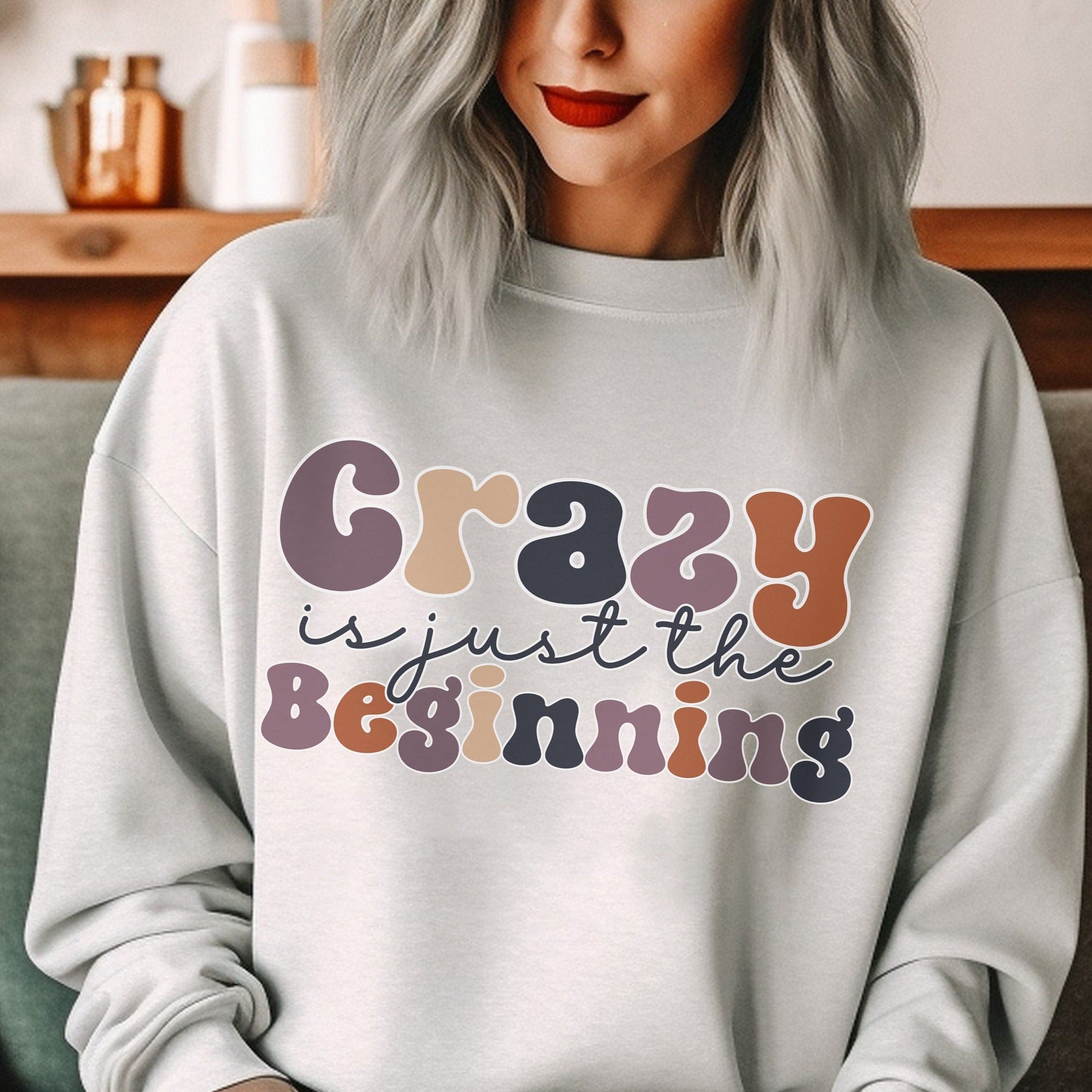 Funny Retro Crew Neck Sweatshirt