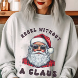 Funny Christmas Biker Santa Crew Neck Sweatshirt