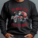 Biker Santa Christmas Crew Neck Sweatshirt