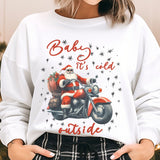 Biker Santa Christmas Crew Neck Sweatshirt