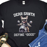 French Bulldog Biker Christmas Crew Neck Sweatshirt